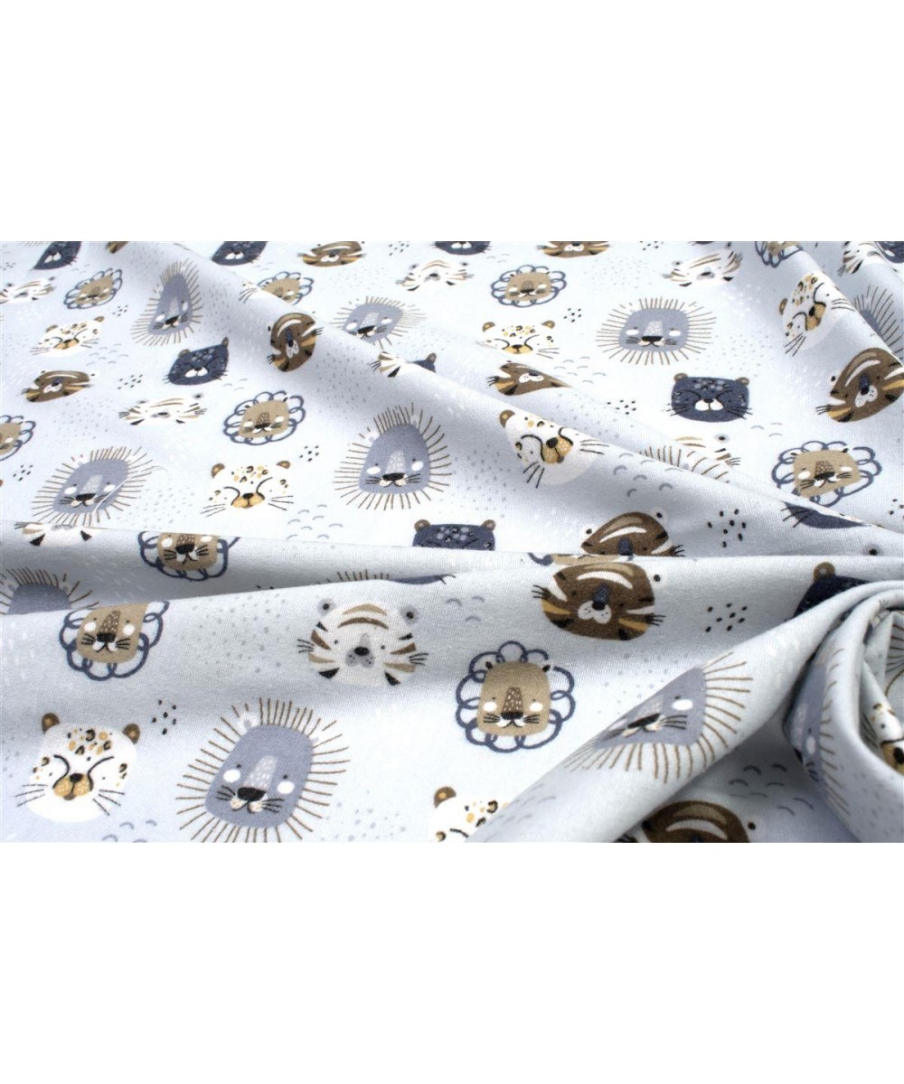 ΚΑΤΩΣΕΝΤΟΝΟ ΜΕ ΛΑΣΤΙΧΟ bebe Big Cats 28 0,70X1,40X0,15 Sky Blue 100%  Cotton Flannel