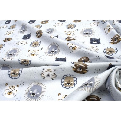 ΚΑΤΩΣΕΝΤΟΝΟ ΜΕ ΛΑΣΤΙΧΟ bebe Big Cats 28 0,70X1,40X0,15 Sky Blue 100%  Cotton Flannel