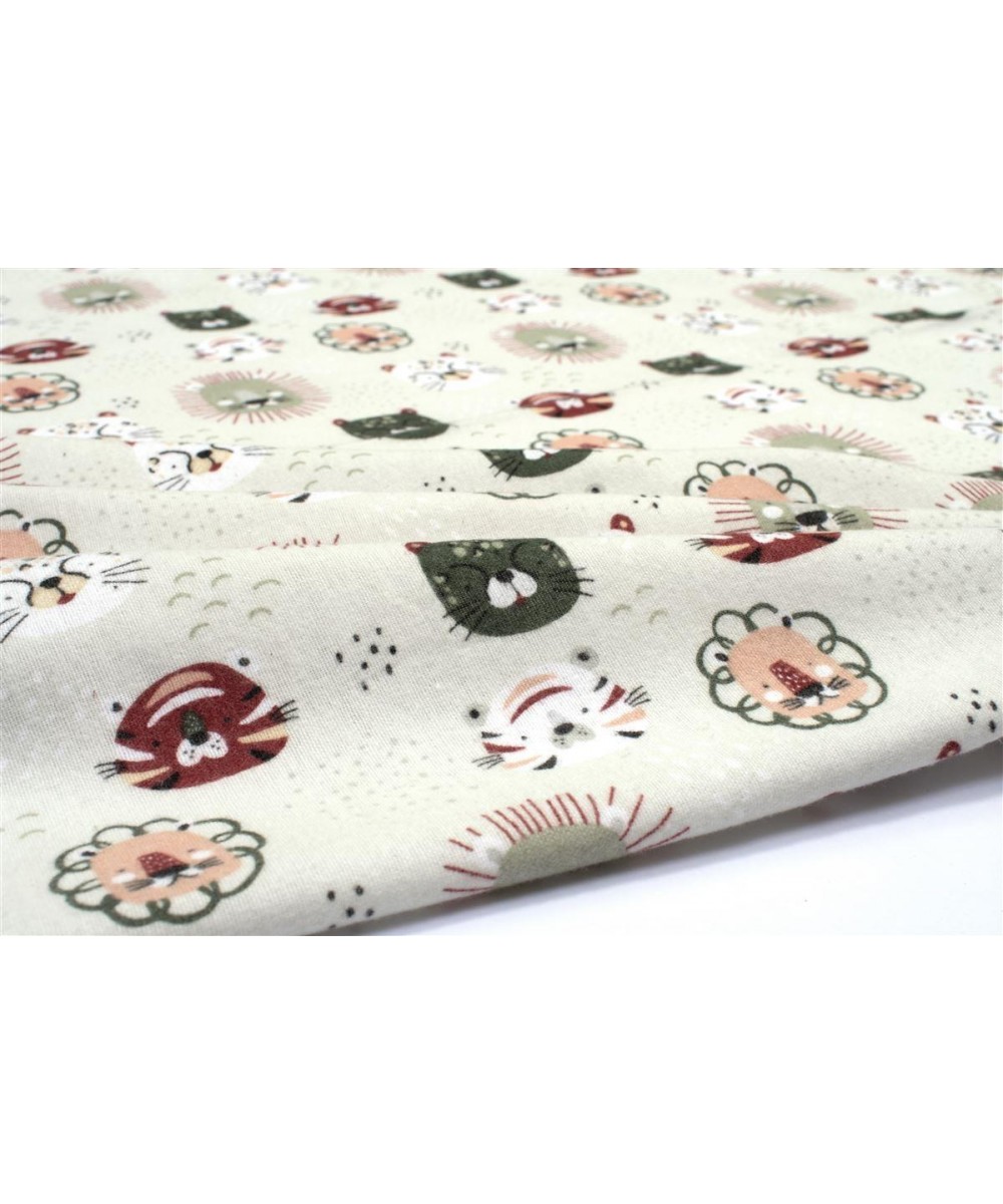 ΠΑΝΑ ΦΑΝΕΛΑ bebe Big Cats 27 80X80 Light Olive 100%  Cotton Flannel