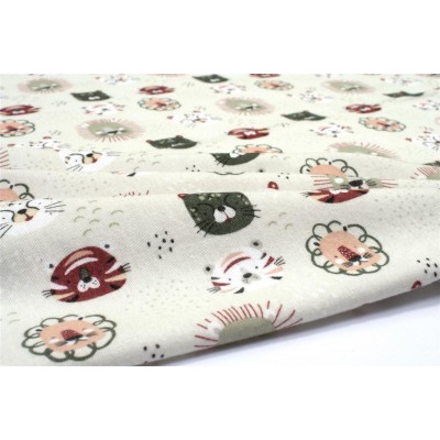 ΠΑΝΑ ΦΑΝΕΛΑ bebe Big Cats 27 80X80 Light Olive 100%  Cotton Flannel