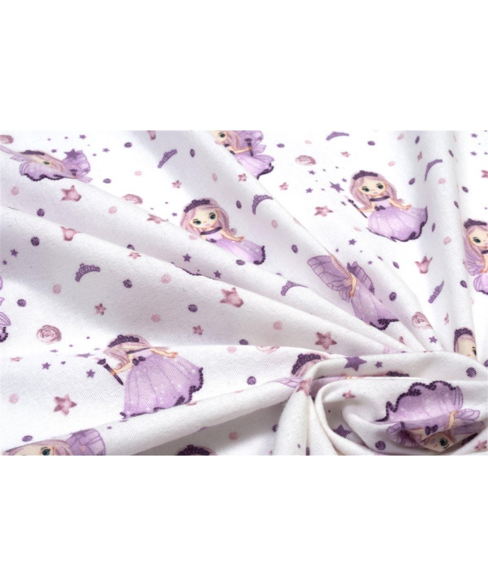 FLANNEL BEBE FLANNEL 86 0.70X1.40X0.15 White-Lilac 100% Cotton Flannel