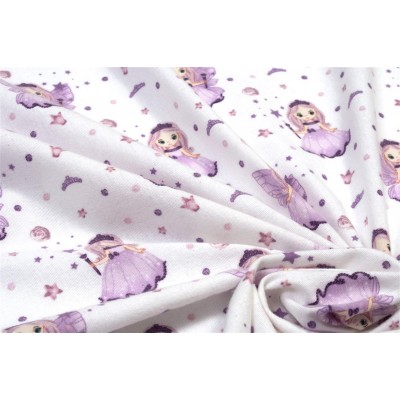 FLANNEL BEBE FLANNEL 86 0.70X1.40X0.15 White-Lilac 100% Cotton Flannel