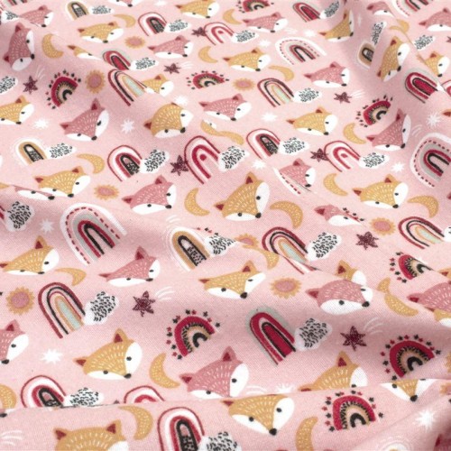 ΚΑΤΩΣΕΝΤΟΝΟ ΜΕ ΛΑΣΤΙΧΟ bebe Fox 52 0,70X1,40X0,15 Coral 100%  Cotton Flannel