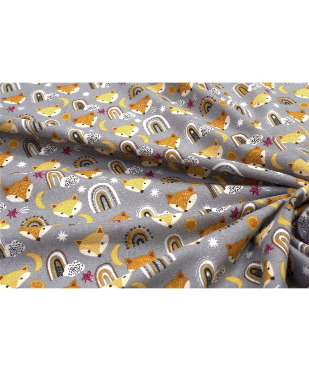 ΚΑΤΩΣΕΝΤΟΝΟ ΜΕ ΛΑΣΤΙΧΟ bebe Fox 53 0,70X1,40X0,15 Grey 100%  Cotton Flannel