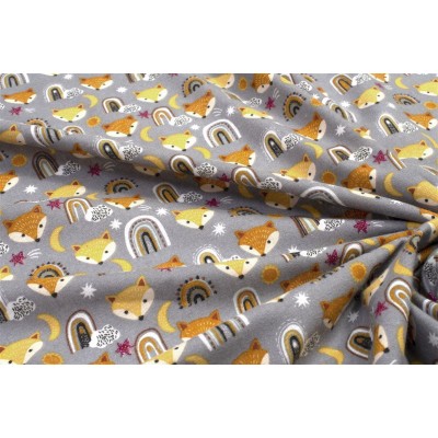 ΚΑΤΩΣΕΝΤΟΝΟ ΜΕ ΛΑΣΤΙΧΟ bebe Fox 53 0,70X1,40X0,15 Grey 100%  Cotton Flannel