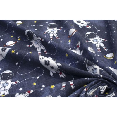 ΚΑΤΩΣΕΝΤΟΝΟ ΜΕ ΛΑΣΤΙΧΟ bebe Galaxy Travel 90 0,70X1,40X0,15 Blue 100%  Cotton Flannel