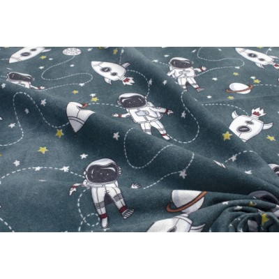 ΚΑΤΩΣΕΝΤΟΝΟ ΜΕ ΛΑΣΤΙΧΟ bebe Galaxy Travel 91 0,70X1,40X0,15 Petrol 100%  Cotton Flannel