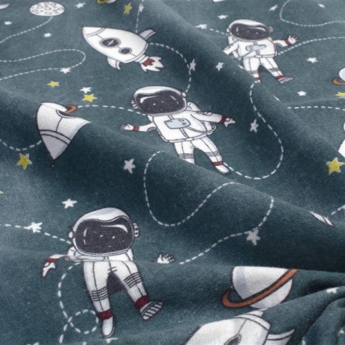 ΚΑΤΩΣΕΝΤΟΝΟ ΜΕ ΛΑΣΤΙΧΟ bebe Galaxy Travel 91 0,70X1,40X0,15 Petrol 100%  Cotton Flannel