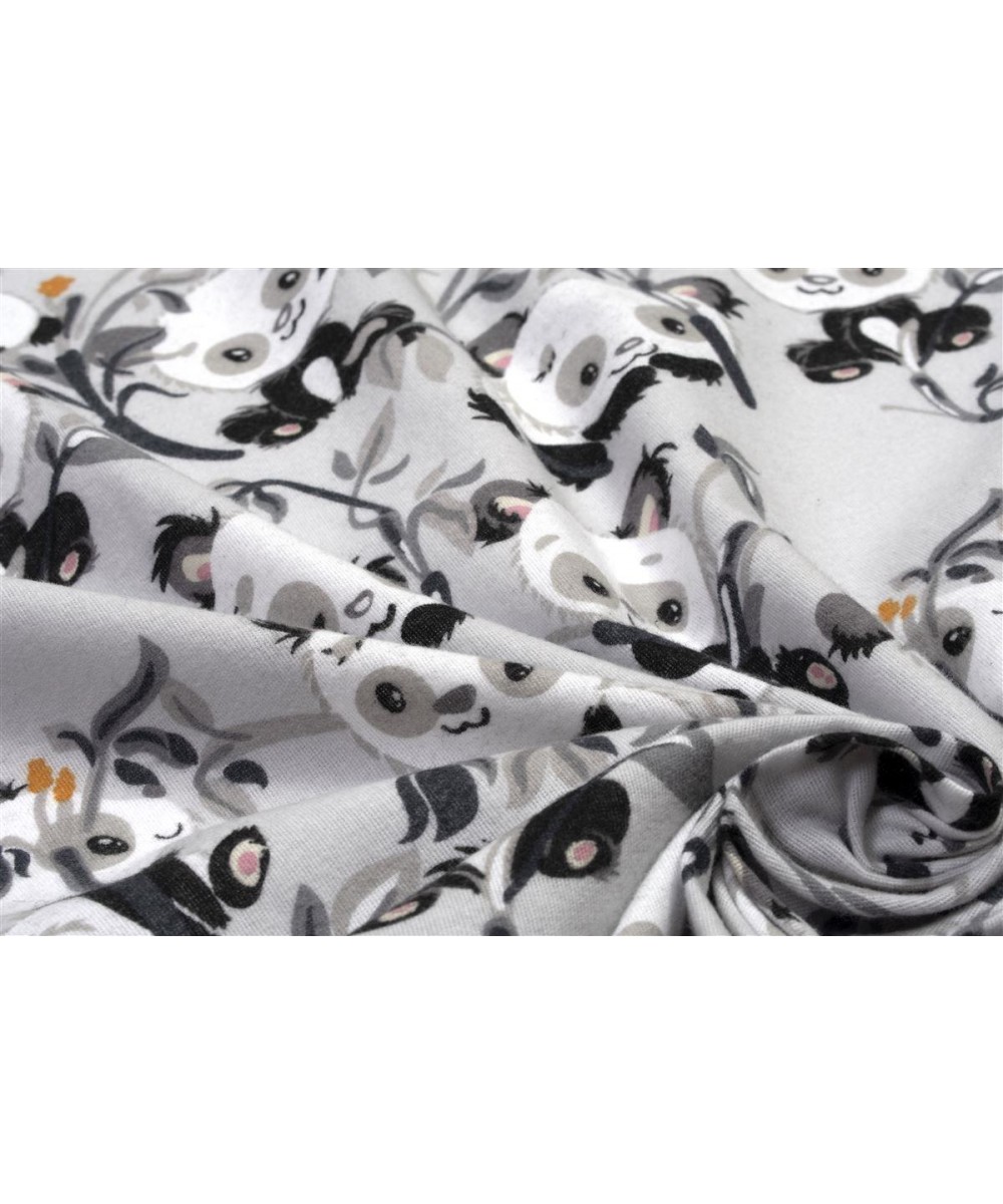 PANT WITH RUBBER bebe Panda Bear 96 0,70X1,40X0,15 Gray 100% Cotton Flannel