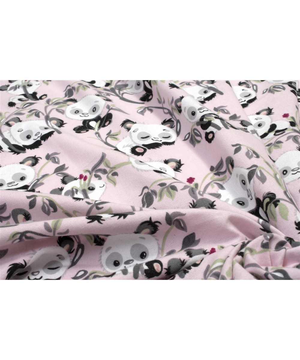 ΚΑΤΩΣΕΝΤΟΝΟ ΜΕ ΛΑΣΤΙΧΟ bebe Panda Bear 97 0,70X1,40X0,15 Pink 100%  Cotton Flannel