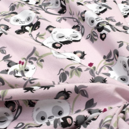 BEBE PANTS WITH RUBBER Panda Bear 97 0.70X1.40X0.15 Pink 100% Cotton Flannel