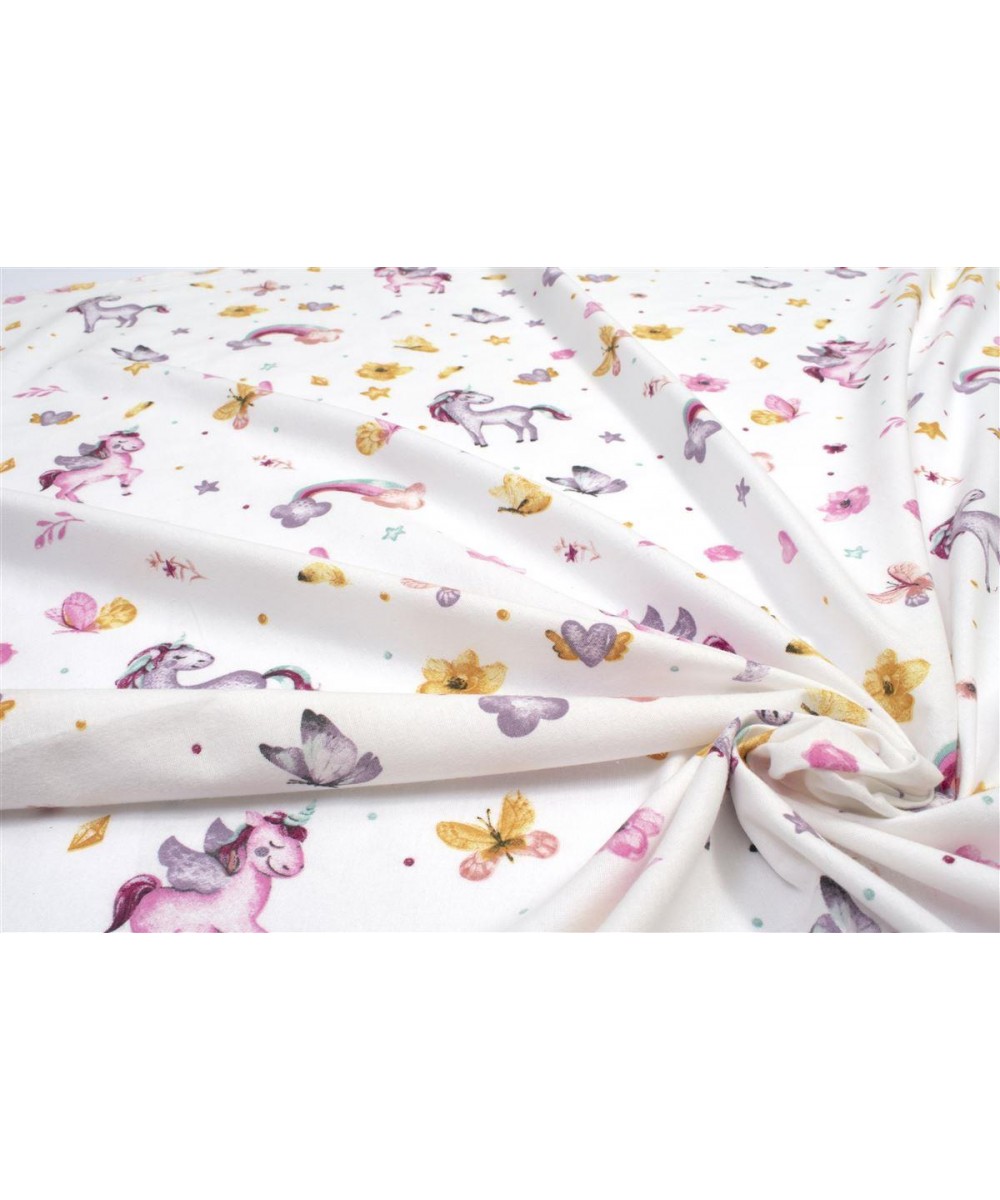 BEBE UNICORN FLANNEL 105 0.70X1.40X0.15 White 100% Cotton Flannel