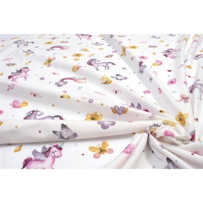 ΚΑΤΩΣΕΝΤΟΝΟ ΜΕ ΛΑΣΤΙΧΟ bebe Unicorn 105 0,70X1,40X0,15 White 100%  Cotton Flannel