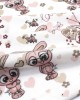 ΠΑΝΑ ΦΑΝΕΛΑ bebe Bunnies 30 80X80 White-Coral 100%  Cotton Flannel