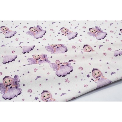 ΠΑΝΑ ΦΑΝΕΛΑ bebe Fairy 86 80X80 White-Lilac 100%  Cotton Flannel