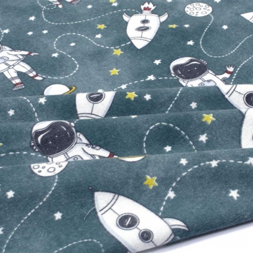 ΠΑΝΑ ΦΑΝΕΛΑ bebe Galaxy Travel 91 80X80 Petrol 100%  Cotton Flannel