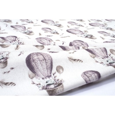 ΠΑΝΑ ΦΑΝΕΛΑ bebe Hot Air Balloon 78 80X80 Lilac 100%  Cotton Flannel