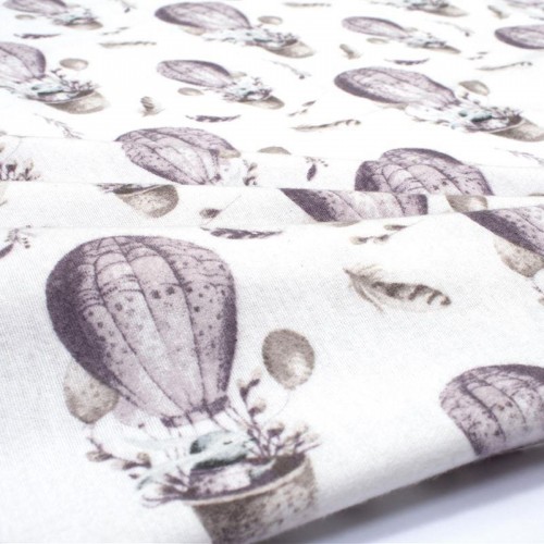 ΠΑΝΑ ΦΑΝΕΛΑ bebe Hot Air Balloon 78 80X80 Lilac 100%  Cotton Flannel