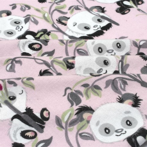 ΠΑΝΑ ΦΑΝΕΛΑ bebe Panda Bear 97 80X80 Pink 100%  Cotton Flannel