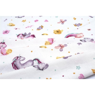 ΠΑΝΑ ΦΑΝΕΛΑ bebe Unicorn 105 80X80 White 100%  Cotton Flannel