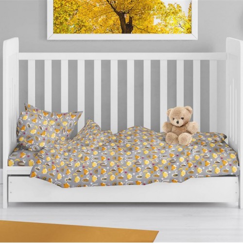 ΠΑΠΛΩΜΑΤΟΘΗΚΗ ΕΜΠΡΙΜΕ bebe Fox 53 120X160 Grey 100%  Cotton Flannel