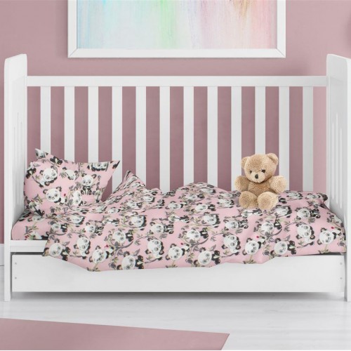 ΠΑΠΛΩΜΑΤΟΘΗΚΗ ΕΜΠΡΙΜΕ bebe Panda Bear 97 120X160 Pink 100%  Cotton Flannel