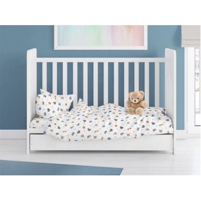 ΠΑΠΛΩΜΑΤΟΘΗΚΗ ΕΜΠΡΙΜΕ bebe Zoo 29 120X160 White 100%  Cotton Flannel