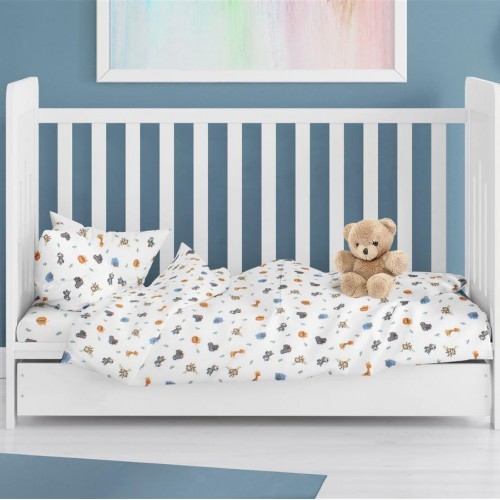 ΠΑΠΛΩΜΑΤΟΘΗΚΗ ΕΜΠΡΙΜΕ bebe Zoo 29 120X160 White 100%  Cotton Flannel