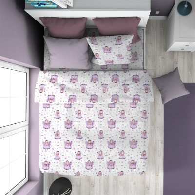 ΠΑΠΛΩΜΑΤΟΘΗΚΗ ΕΜΠΡΙΜΕ kids Fairy 86 160X240 White-Lilac 100%  Cotton Flannel