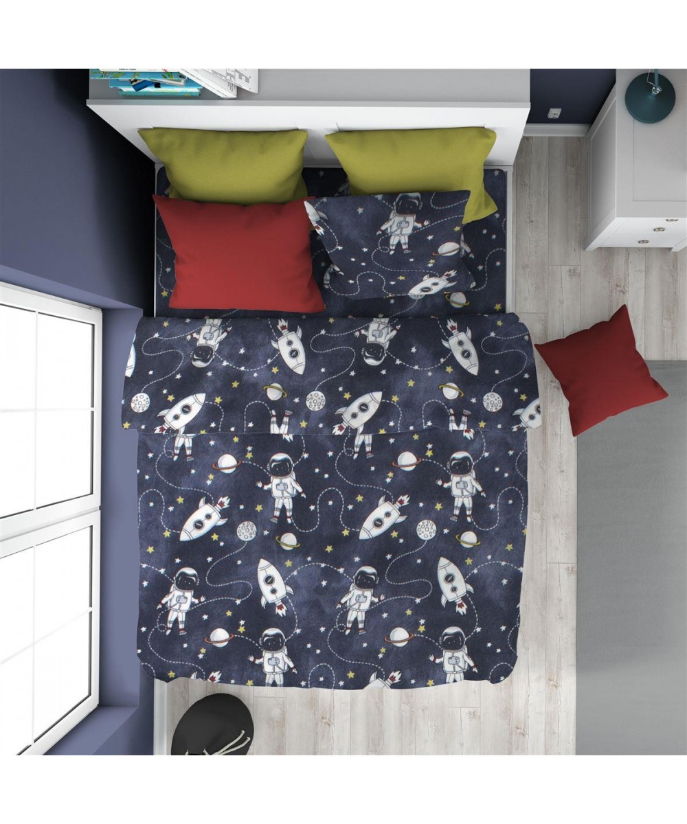 ΠΑΠΛΩΜΑΤΟΘΗΚΗ ΕΜΠΡΙΜΕ kids Galaxy Travel 90 160X240 Blue 100%  Cotton Flannel