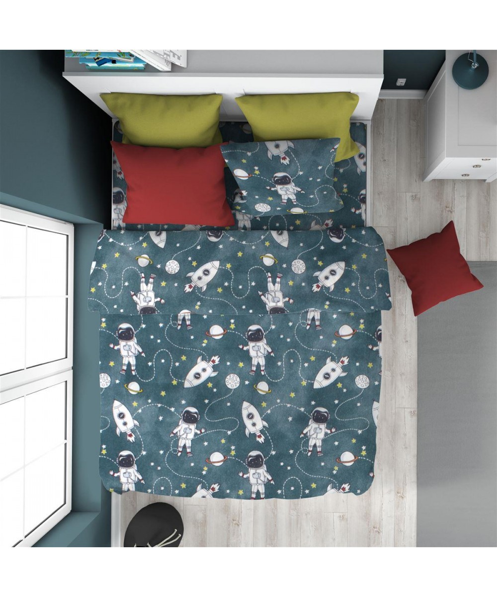 ΠΑΠΛΩΜΑΤΟΘΗΚΗ ΕΜΠΡΙΜΕ kids Galaxy Travel 91 160X240 Petrol 100%  Cotton Flannel