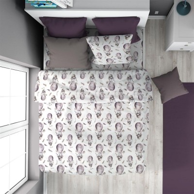 ΠΑΠΛΩΜΑΤΟΘΗΚΗ ΕΜΠΡΙΜΕ kids Hot Air Balloon 78 160X240 Lilac 100%  Cotton Flannel