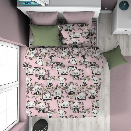 ΠΑΠΛΩΜΑΤΟΘΗΚΗ ΕΜΠΡΙΜΕ kids Panda Bear 97 160X240 Pink 100%  Cotton Flannel