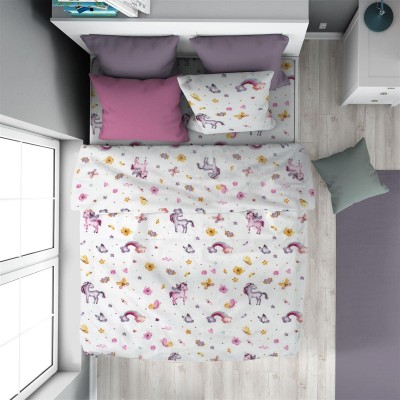 ΠΑΠΛΩΜΑΤΟΘΗΚΗ ΕΜΠΡΙΜΕ kids Unicorn 105 160X240 White 100%  Cotton Flannel