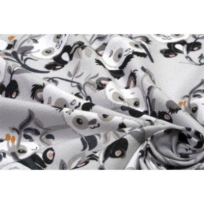 ΣΕΝΤΟΝΙΑ ΕΜΠΡΙΜΕ ΣΕΤ 3 τεμ bebe Panda Bear 96 120X160 Grey 100%  Cotton Flannel