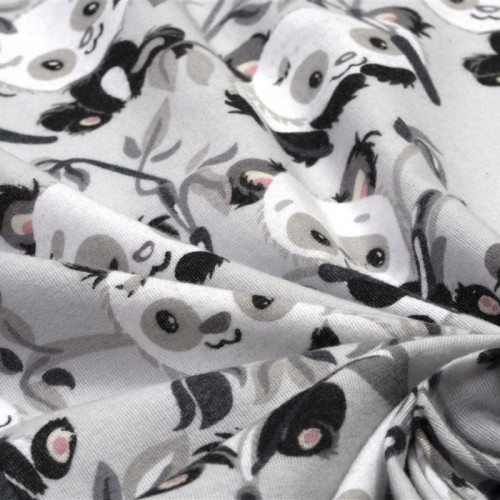 ΣΕΝΤΟΝΙΑ ΕΜΠΡΙΜΕ ΣΕΤ 3 τεμ bebe Panda Bear 96 120X160 Grey 100%  Cotton Flannel