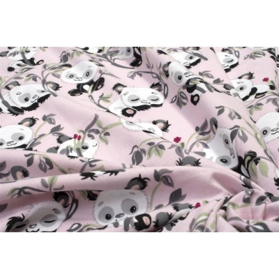 ΣΕΝΤΟΝΙΑ ΕΜΠΡΙΜΕ ΣΕΤ 3 τεμ bebe Panda Bear 97 120X160 Pink 100%  Cotton Flannel