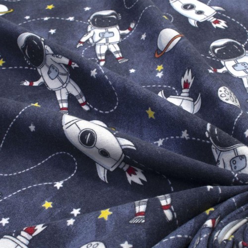 ΣΕΝΤΟΝΙΑ ΕΜΠΡΙΜΕ ΣΕΤ 3 τεμ kids Galaxy Travel 90 160X240 Blue 100%  Cotton Flannel