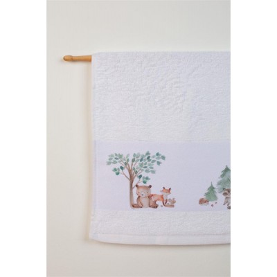 ΠΕΤΣΕΤΑ Με Ψηφιακή Εκτύπωση Σετ 2 τεμ bebe Forest 52 30X50,70X140 Λευκό 100%  Cotton