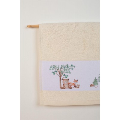 ΠΕΤΣΕΤΑ Με Ψηφιακή Εκτύπωση Σετ 2 τεμ bebe Forest 53 30X50,70X140 Εκρού 100%  Cotton