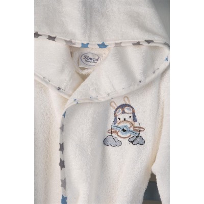 ΜΠΟΥΡΝΟΥΖΙ Με Κέντημα bebe Airplane 157 SIZE:04 Λευκό 100%  Cotton