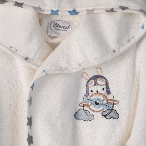 BABY BOY WITH EMBROIDERY bebe Airplane 157 SIZE:04 White 100% Cotton