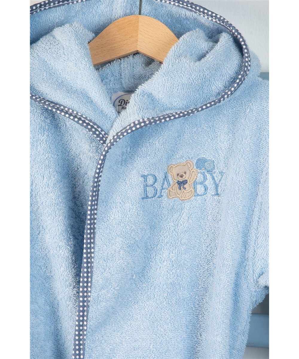 ΜΠΟΥΡΝΟΥΖΙ Με Κέντημα bebe Baby Bear 161 SIZE:04 Σιελ 100%  Cotton