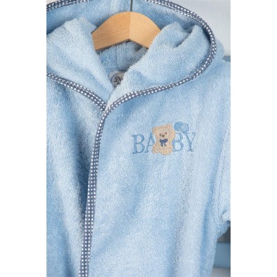 ΜΠΟΥΡΝΟΥΖΙ Με Κέντημα bebe Baby Bear 161 SIZE:04 Σιελ 100%  Cotton