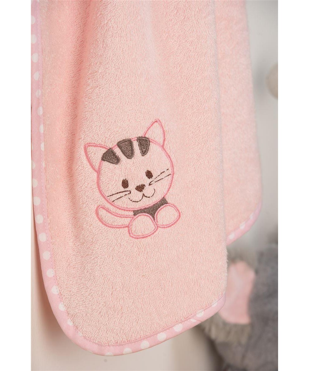 ΚΑΠΑ Με Κέντημα bebe Kitty 136 75X85 Ροζ 100%  Cotton