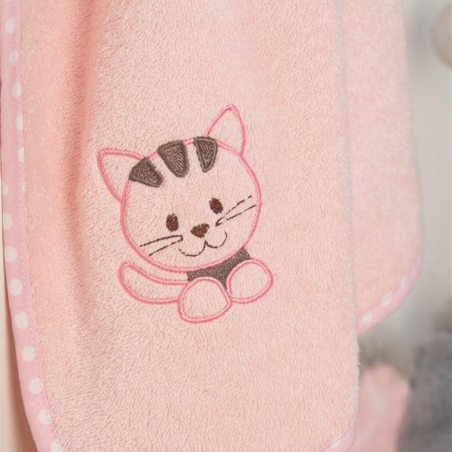 ΚΑΠΑ Με Κέντημα bebe Kitty 136 75X85 Ροζ 100%  Cotton