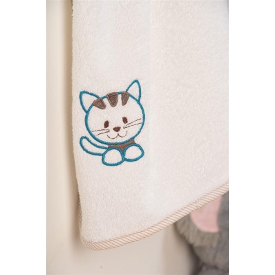 ΚΑΠΑ Με Κέντημα bebe Kitty 137 75X85 Λευκό 100%  Cotton