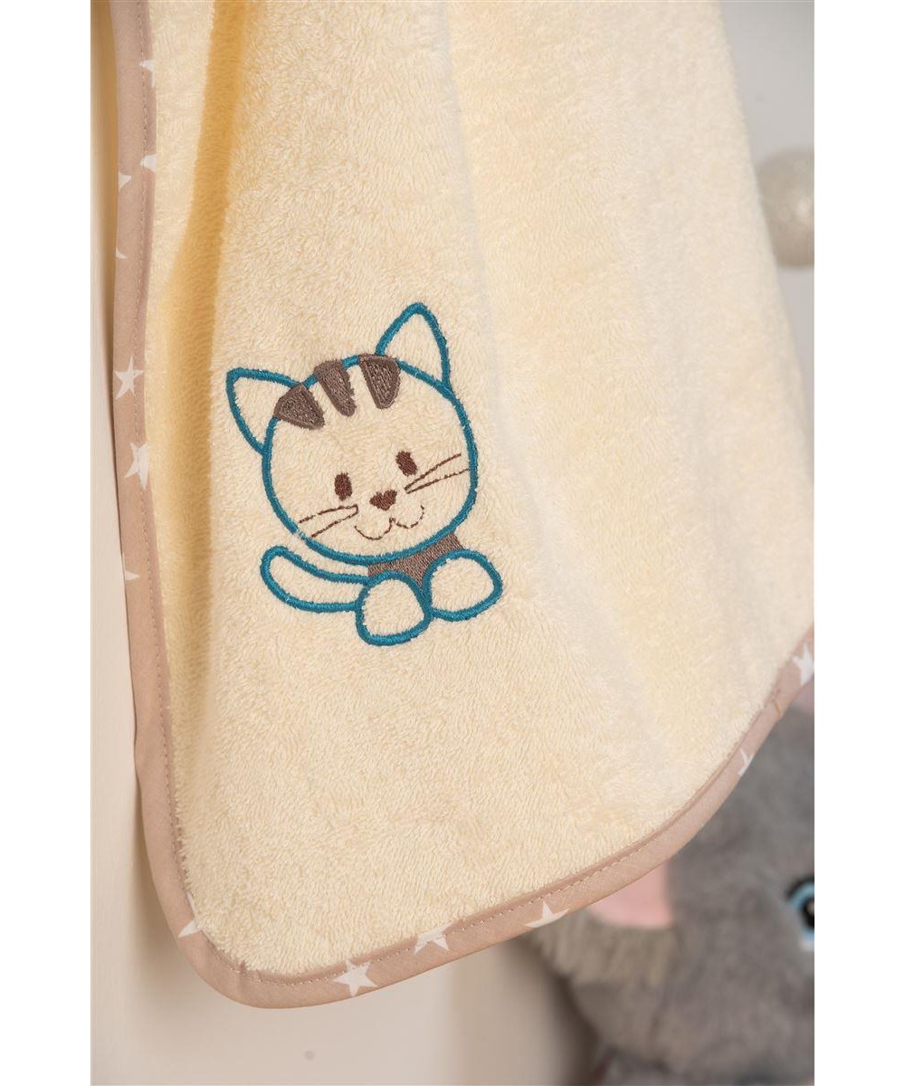 ΚΑΠΑ Με Κέντημα bebe Kitty 138 75X85 Εκρού 100%  Cotton