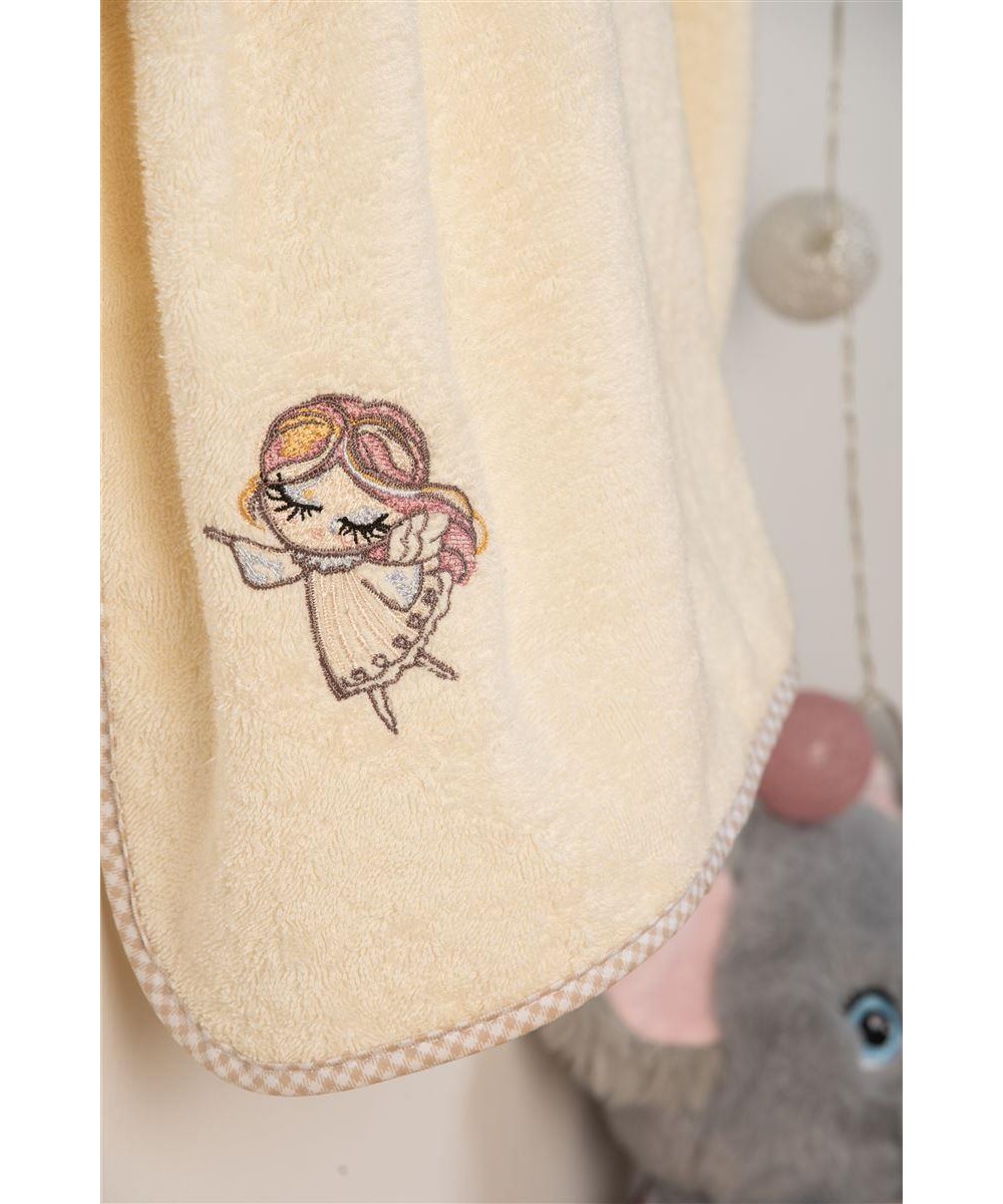 ΚΑΠΑ Με Κέντημα bebe Little Angel 143 75X85 Εκρού 100%  Cotton