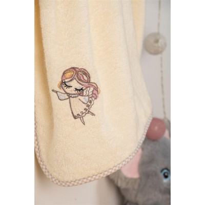 ΚΑΠΑ Με Κέντημα bebe Little Angel 143 75X85 Εκρού 100%  Cotton